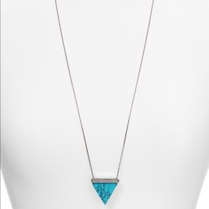 Turquoise Pave Triangle Pendant Necklace